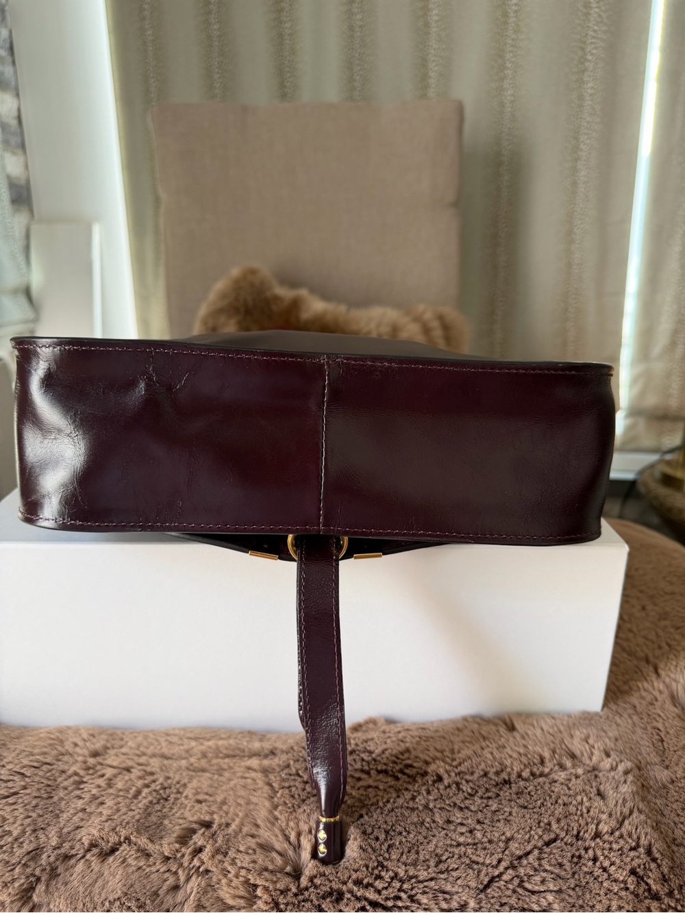 Chloe Small Top Handle Bag in Deep Burgundy - Picture 3 of 12